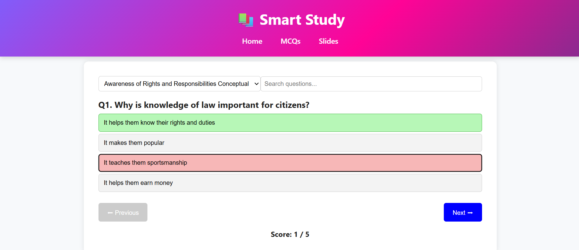 Smart Study Portfolio